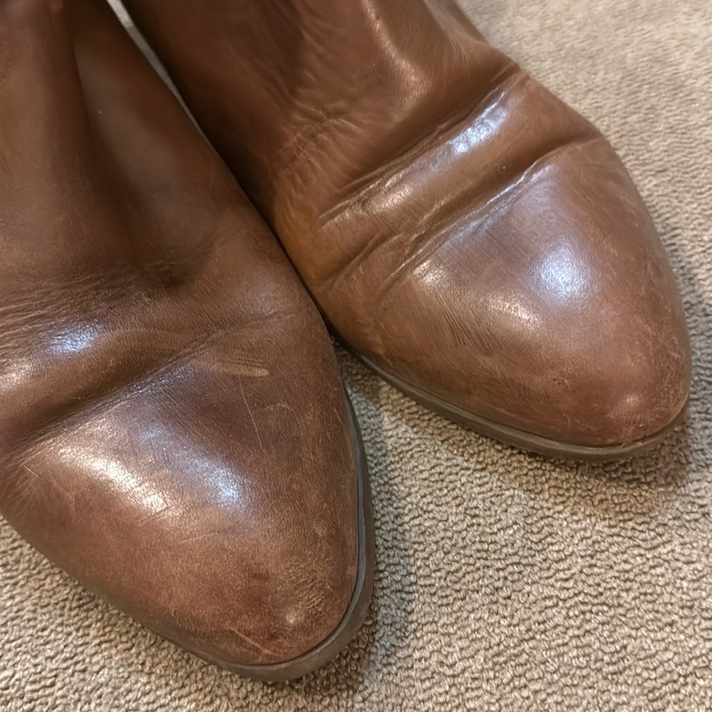 Frye Women’s Brown Leather Side Zip Ankle Boots Size 8.5 (TD) - Picture 2 of 11